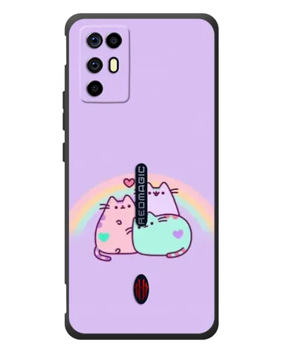 Чехол для ZTE Nubia RedMagic 6R с картинкой «Радужные Пушины»