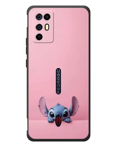 Чехол для ZTE Nubia RedMagic 6R с картинкой «Stitch выглядывает»