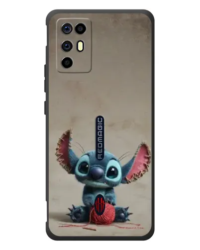 Чехол для ZTE Nubia RedMagic 6R с картинкой «Стич на коричневом фоне»
