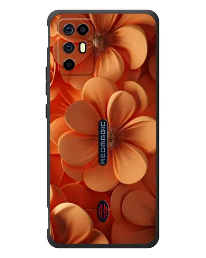 Чехол для ZTE Nubia RedMagic 6R с картинкой «Оранжевый макро цветок»