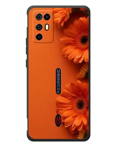 Чехол для ZTE Nubia RedMagic 6R с картинкой «Оранжевые герберы»