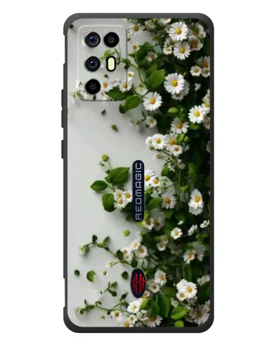 Чехол для ZTE Nubia RedMagic 6R с картинкой «Ветка мелких белых цветов»