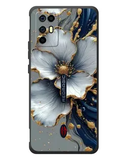 Чохол для ZTE Nubia RedMagic 6R з картинкою «Біла квітка та золотий флюїд»