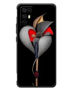 Чохол для ZTE Nubia RedMagic 6R з картинкою «Срібна фантазійна квітка»