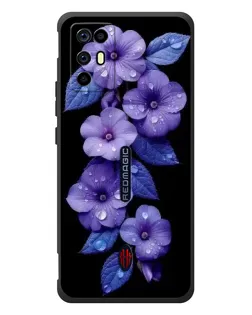 Чохол для ZTE Nubia RedMagic 6R з картинкою «Фіолетові квіти з росою»