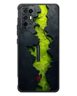 Чохол для ZTE Nubia RedMagic 6R з картинкою «Салатовий розлом скелі»