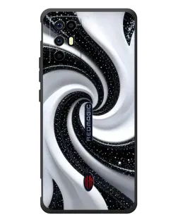 Чохол для ZTE Nubia RedMagic 6R з картинкою «Чорно-біла спіраль»