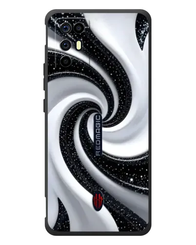Чехол для ZTE Nubia RedMagic 6R с картинкой «Черно-белая спираль»
