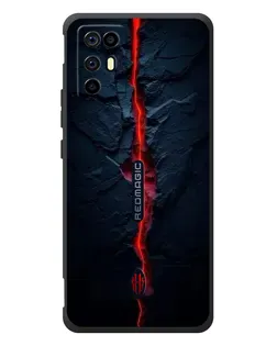 Чехол для ZTE Nubia RedMagic 6R с картинкой «Kрасная лавовая трещина»