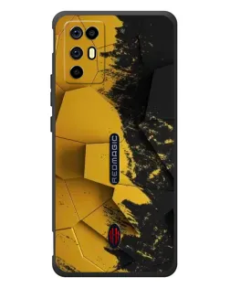 Чехол для ZTE Nubia RedMagic 6R с картинкой «Золотые осколки геометрии»