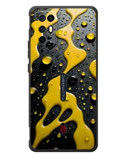 Чехол для ZTE Nubia RedMagic 6R с картинкой «Жидкое желтое золото»