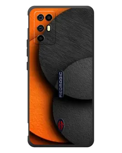 Чехол для ZTE Nubia RedMagic 6R с картинкой «Геометрия оранжевых кругов»