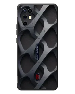 Чехол для ZTE Nubia RedMagic 6R с картинкой «Объемное серое плетение»
