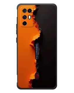 Чехол для ZTE Nubia RedMagic 6R с картинкой «Оранжевый разлом»