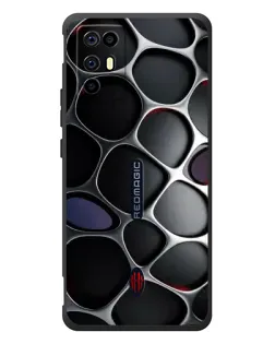 Чехол для ZTE Nubia RedMagic 6R с картинкой «Объемная темная решетка»