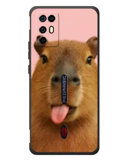 Чохол для ZTE Nubia RedMagic 6R з картинкою «Капібара з язиком»