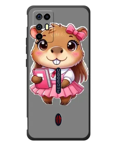 Чехол для ZTE Nubia RedMagic 6R с картинкой «Девочка капибара»