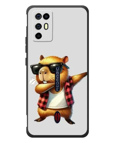 Чехол для ZTE Nubia RedMagic 6R с картинкой «Капибара рэпер даб»