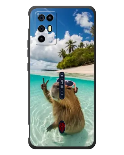 Чехол для ZTE Nubia RedMagic 6R с картинкой «Капибара на море»