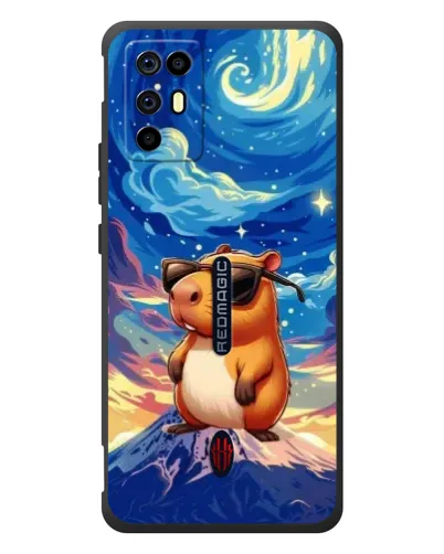 Чехол для ZTE Nubia RedMagic 6R с картинкой «Капибара Ван Гога»