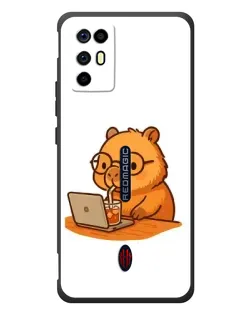 Чохол для ZTE Nubia RedMagic 6R з картинкою «Капібара з ноутбуком»