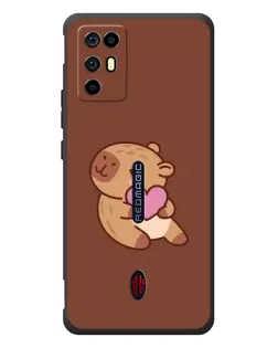 Чохол для ZTE Nubia RedMagic 6R з картинкою «Капібара з серцем»