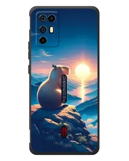 Чохол для ZTE Nubia RedMagic 6R з картинкою «Захід сонця з капібарою»