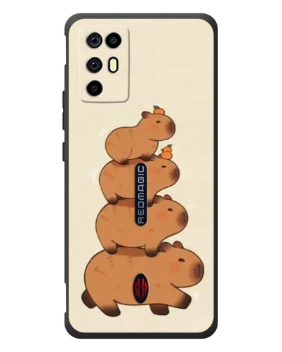 Чехол для ZTE Nubia RedMagic 6R с картинкой «Башня из капибар»