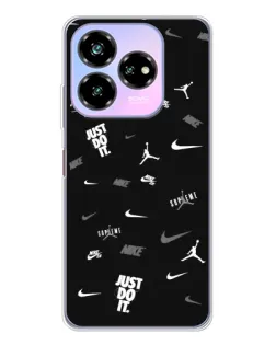 Чехол для ZTE Nubia V60 Design с картинкой «Nike Black Pattern» Чехол для ZTE Nubia V60 Design с картинкой «Nike Black Pattern»