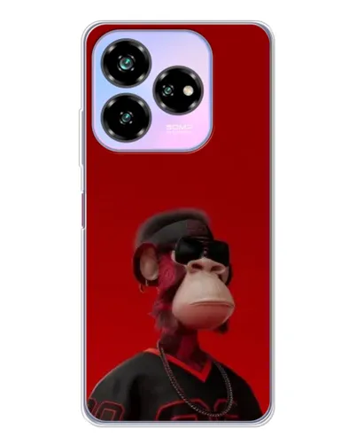 Чехол для ZTE Nubia V60 Design с картинкой «Bored Ape в красном»