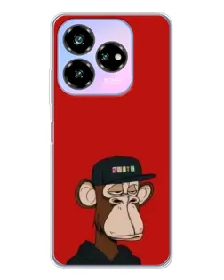 Чехол для ZTE Nubia V60 Design с картинкой «Bored Ape — красный фон» Чехол для ZTE Nubia V60 Design с картинкой «Bored Ape — красный фон»