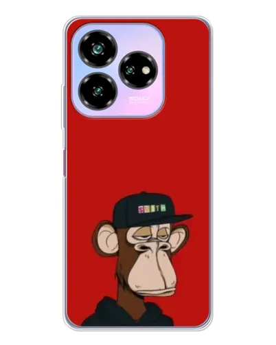 Чехол для ZTE Nubia V60 Design с картинкой «Bored Ape — красный фон»