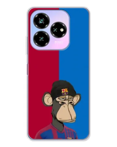 Чехол для ZTE Nubia V60 Design с картинкой «Bored Ape — фанат Барсы»