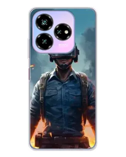 Чехол для ZTE Nubia V60 Design с картинкой «PUBG — реалистичный герой»