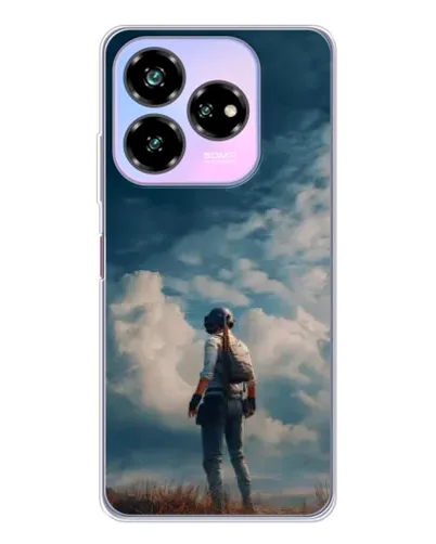 Чехол для ZTE Nubia V60 Design с картинкой «Герой PUBG на скале»