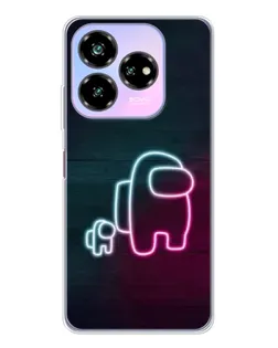 Чехол для ZTE Nubia V60 Design с картинкой «Among Us неон-арт»