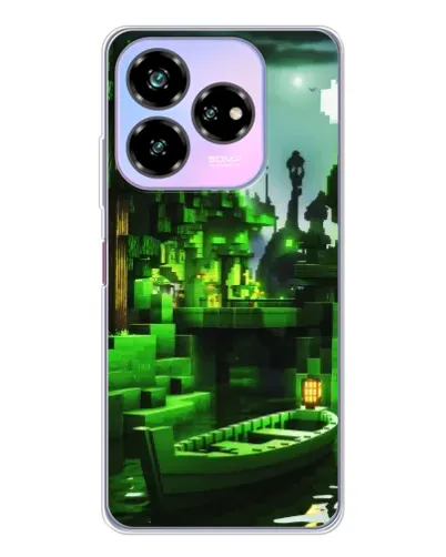 Чехол для ZTE Nubia V60 Design с картинкой «Minecraft лесной пейзаж»