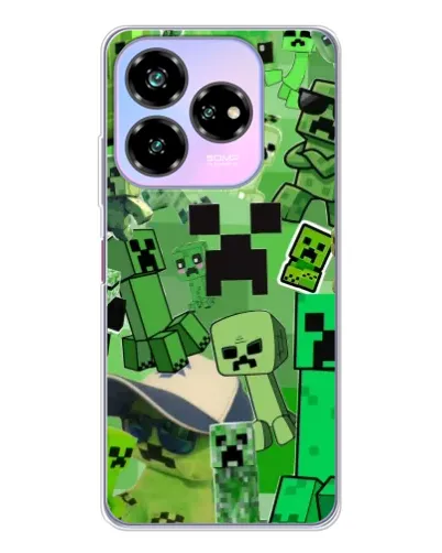 Чехол для ZTE Nubia V60 Design с картинкой «Криперы Minecraft»