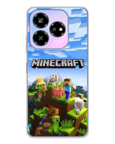 Чехол для ZTE Nubia V60 Design с картинкой «Minecraft классический мир»