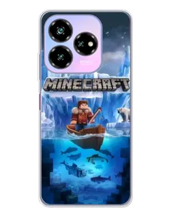 Чехол для ZTE Nubia V60 Design с картинкой «Minecraft ледяной мир»