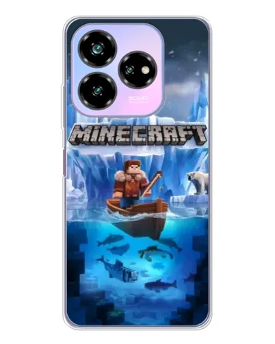 Чехол для ZTE Nubia V60 Design с картинкой «Minecraft ледяной мир»