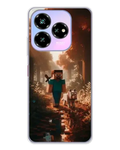 Чехол для ZTE Nubia V60 Design с картинкой «Стив в лесу»