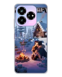 Чехол для ZTE Nubia V60 Design с картинкой «Зимний Minecraft»