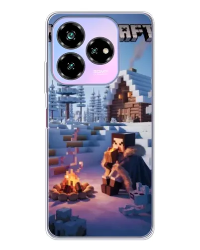 Чехол для ZTE Nubia V60 Design с картинкой «Зимний Minecraft»