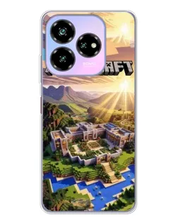 Чехол для ZTE Nubia V60 Design с картинкой «Minecraft панорама»