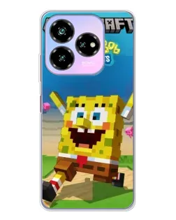 Чехол для ZTE Nubia V60 Design с картинкой «Губка Боб Minecraft»