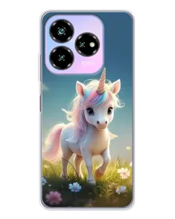 Чехол для ZTE Nubia V60 Design с картинкой «Единорог на поляне»
