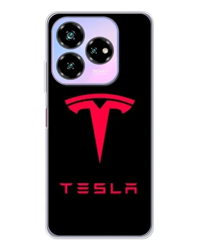 Чехол для ZTE Nubia V60 Design с картинкой «Tesla Red Logo»