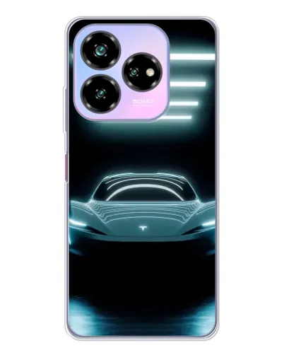 Чехол для ZTE Nubia V60 Design с картинкой «Tesla в неоне»