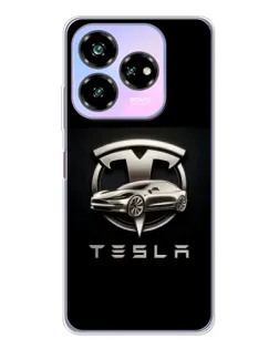 Чехол для ZTE Nubia V60 Design с картинкой «Tesla — серебристое авто» Чехол для ZTE Nubia V60 Design с картинкой «Tesla — серебристое авто»
